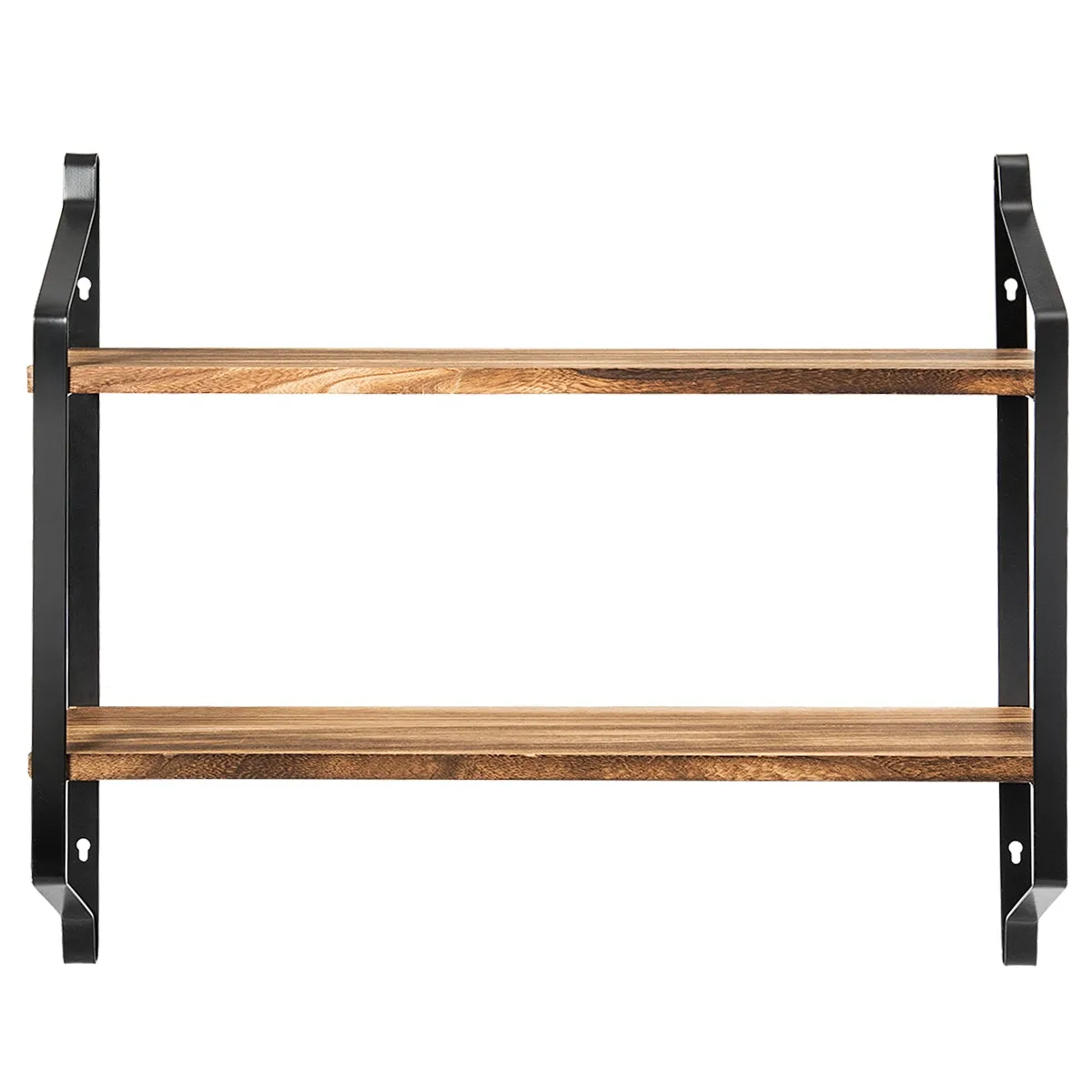 Etagere murale en bois et métal porte-épices pour cuisine etagère à 2 niveaux 20_0004882