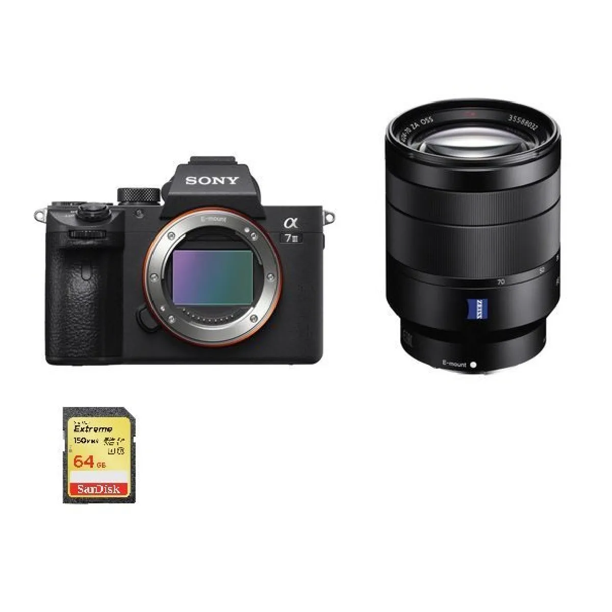 SONY A7 III + SEL 24-70MM F4 ZA OSS + 64GB SD card