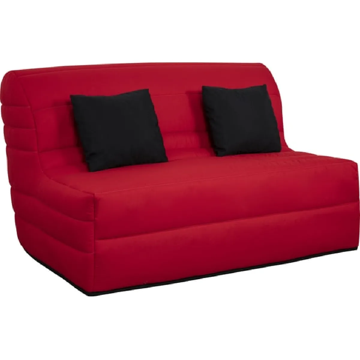 Canapé lit Alix BZ 140 mousse 35 kg couette rouge