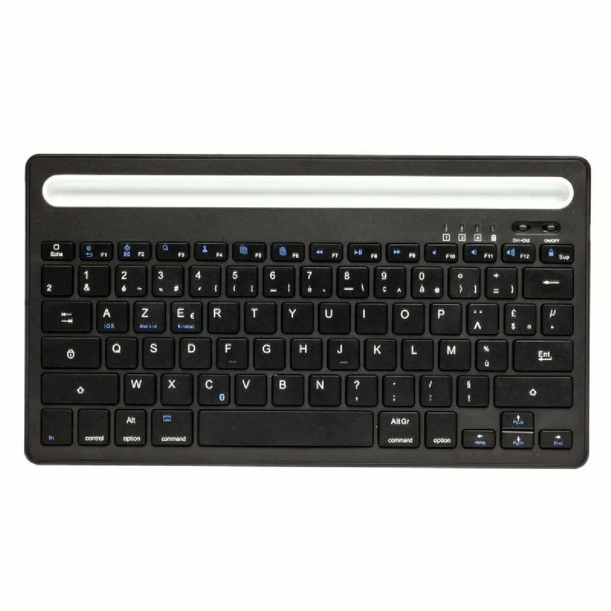 Clavier Ordinateur sans Fil Azerty 28cm Noir