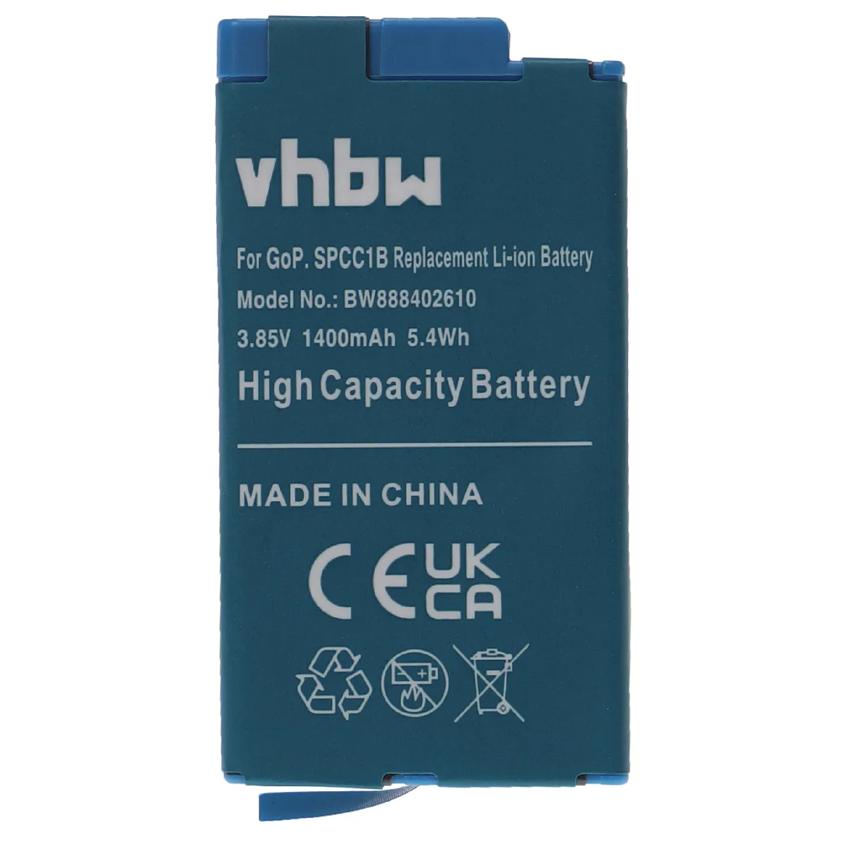 vhbw Batterie compatible avec GoPro Max, Max 360°, Max ACBAT-001 caméra vidéo caméscope (1400mAh, 3,85V, Li-ion)