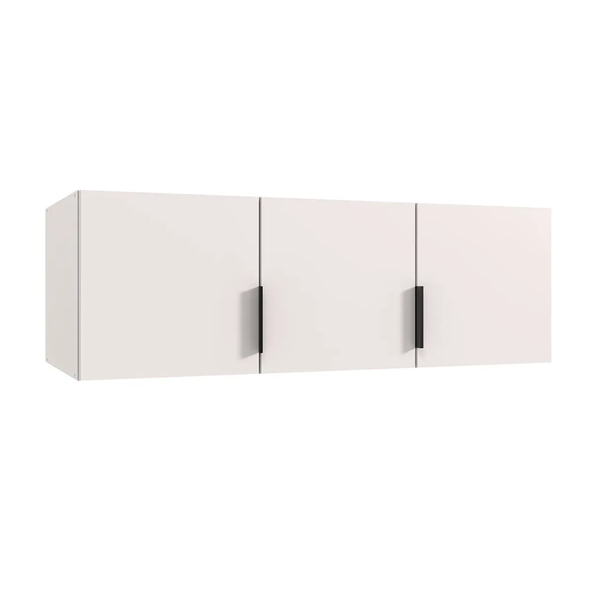 Surmeuble pour armoire, meuble de rangement avec 3 portes coloris blanc - Longueur 120 x Hauteur 40 x Profondeur 54 cm