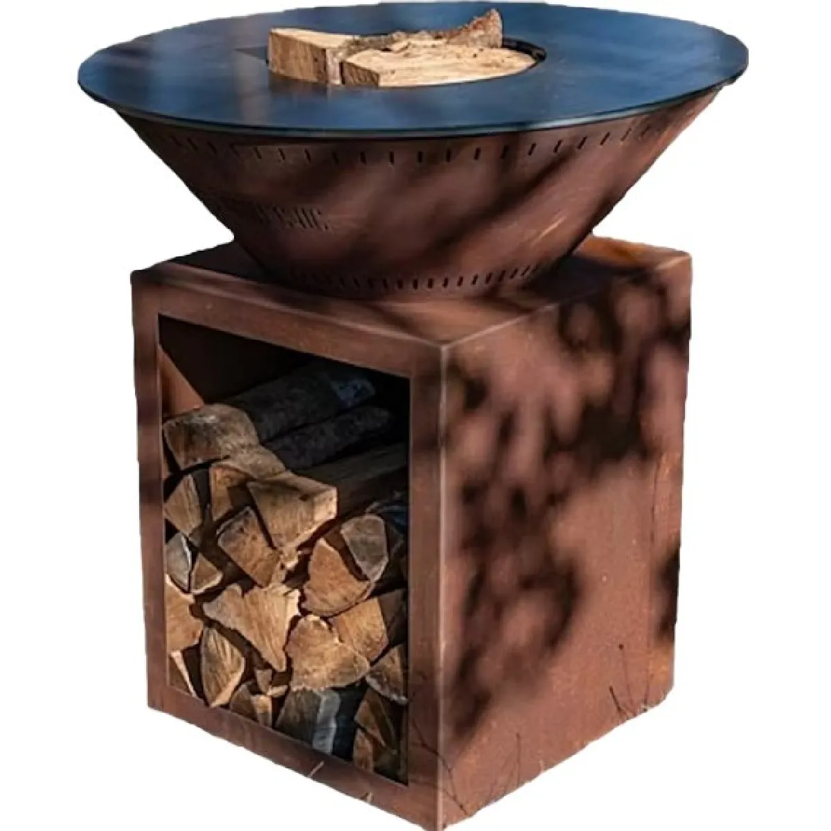 PACK PRINTEMPS Braséro barbecue Le Classique Ø 83 cm à DOUBLE CUVE en acier corten