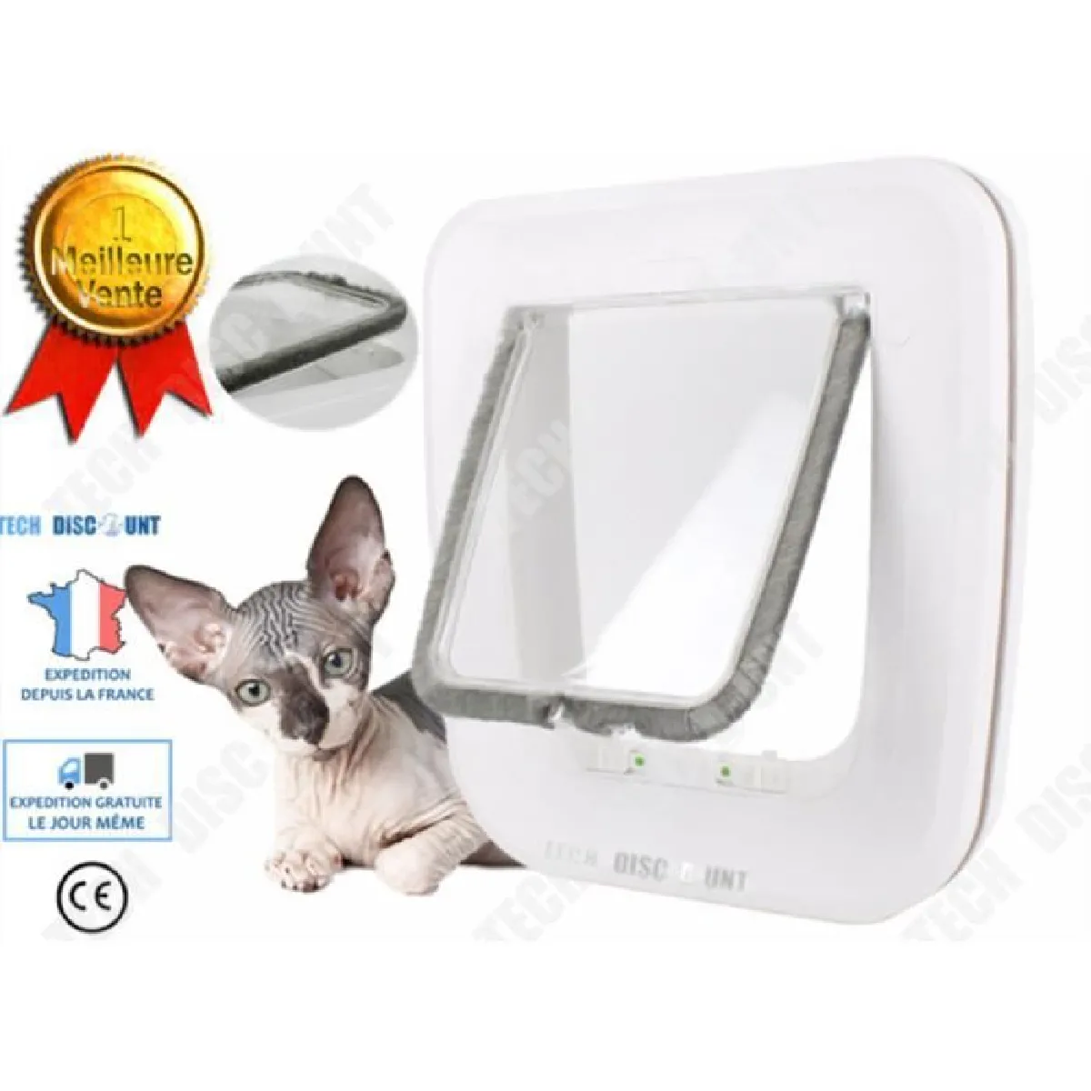 TD® chatiere porte chat chien isolante petit porte animaux de compagnie silencieux tunnel taille s interieur domestique manuel blanc