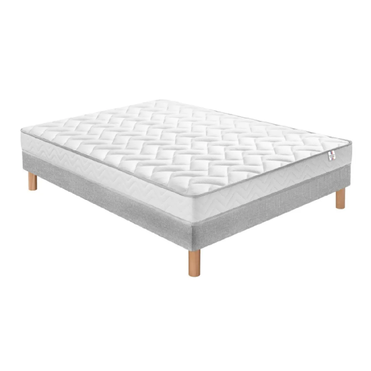 Ensemble Douces Nuits Mawi Mousse 25 kg/m3 + Sommier Base Ferme 80x200