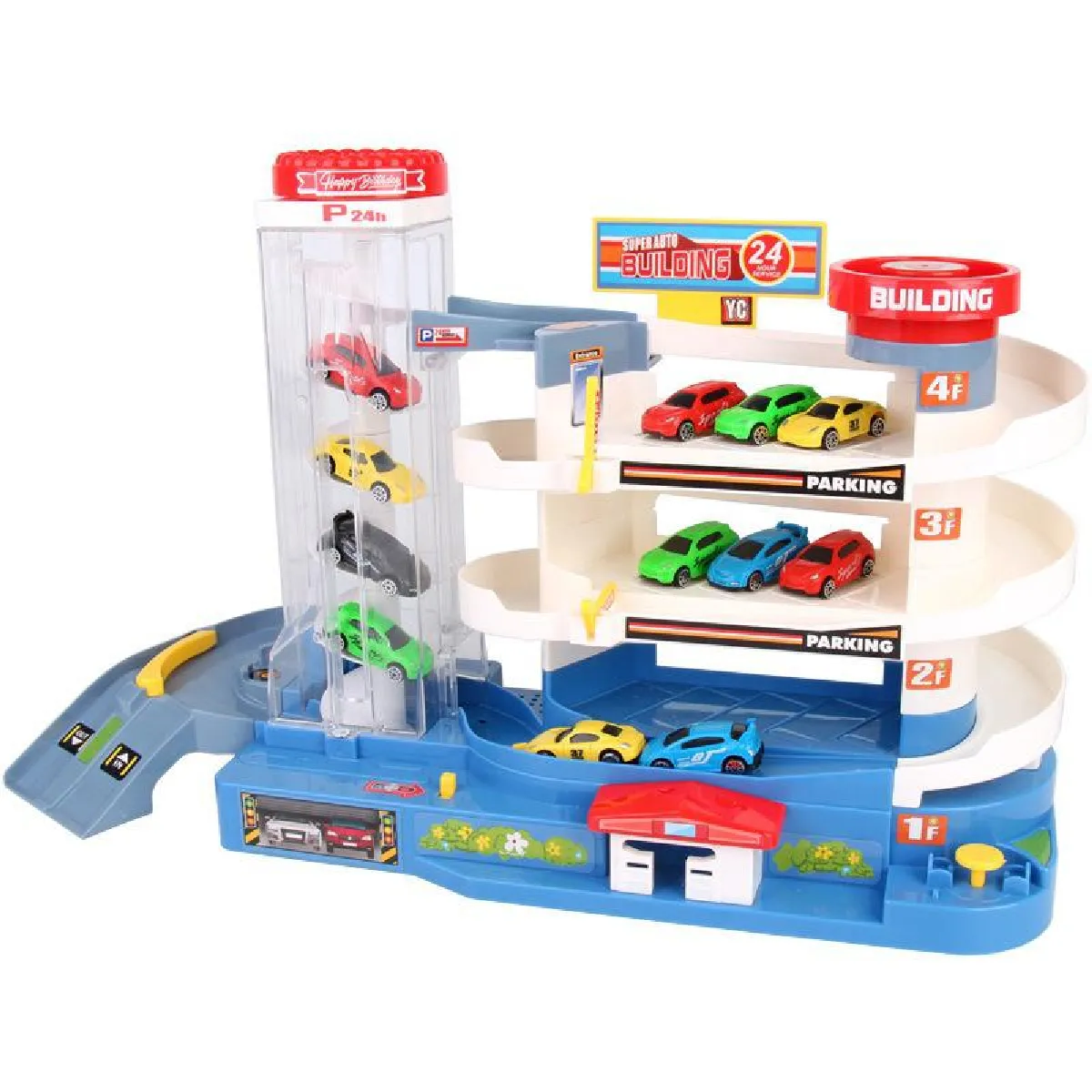 Parking pour enfants Voiture jouet Bâtiment Voiture rail électrique Petit garage Super grande 3D Multi-étage Garçon Cadeau - Voiture jouet moulée sous pression