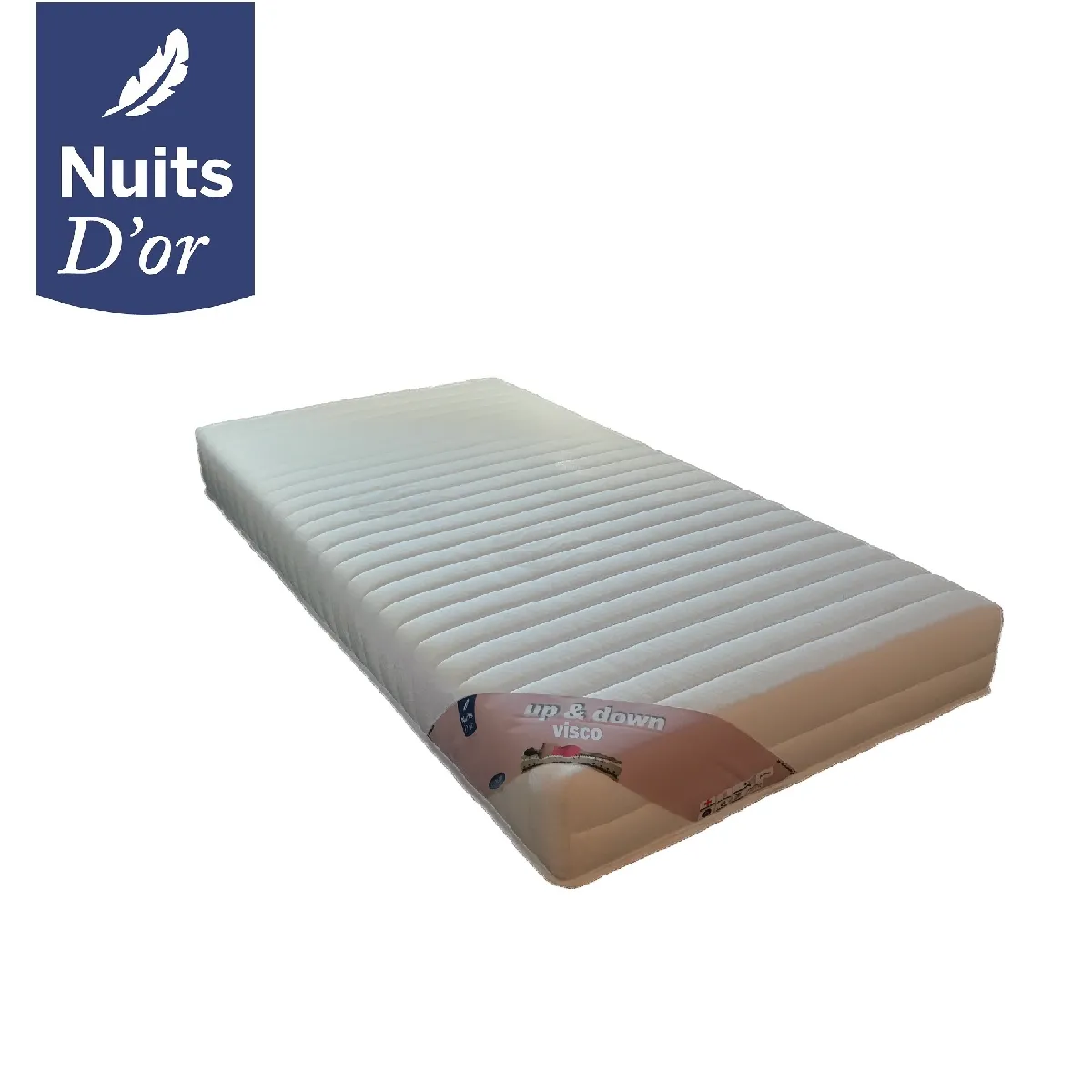 Matelas 20 cm pour Sommier Electrique ou Mécanique Soutien Ferme 70x190 Mousse Mémoire de Forme 55 Kg/m3 + Protège Matelas OFFERT Up&down Visco