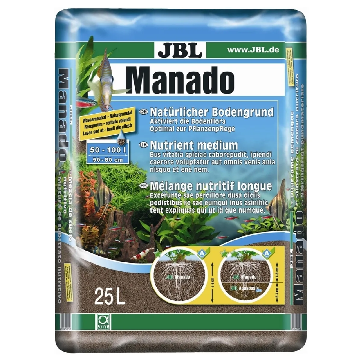 Substrat Sol Naturel Manado pour Aquarium - JBL - 25L