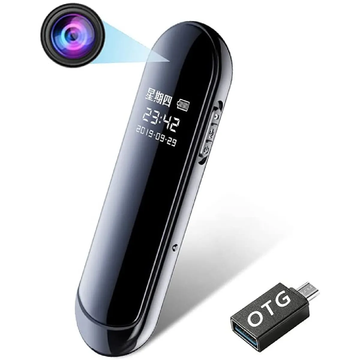 Mini Caméras De Surveillance De Sécurité Cachée Caméra Espion,Portable Full HD 1080P Petite Caméra pour La Maison Voiture Nanny Caméra,Compacte Caméra Espion 160° Grand Angle- 32 GB(Noir)