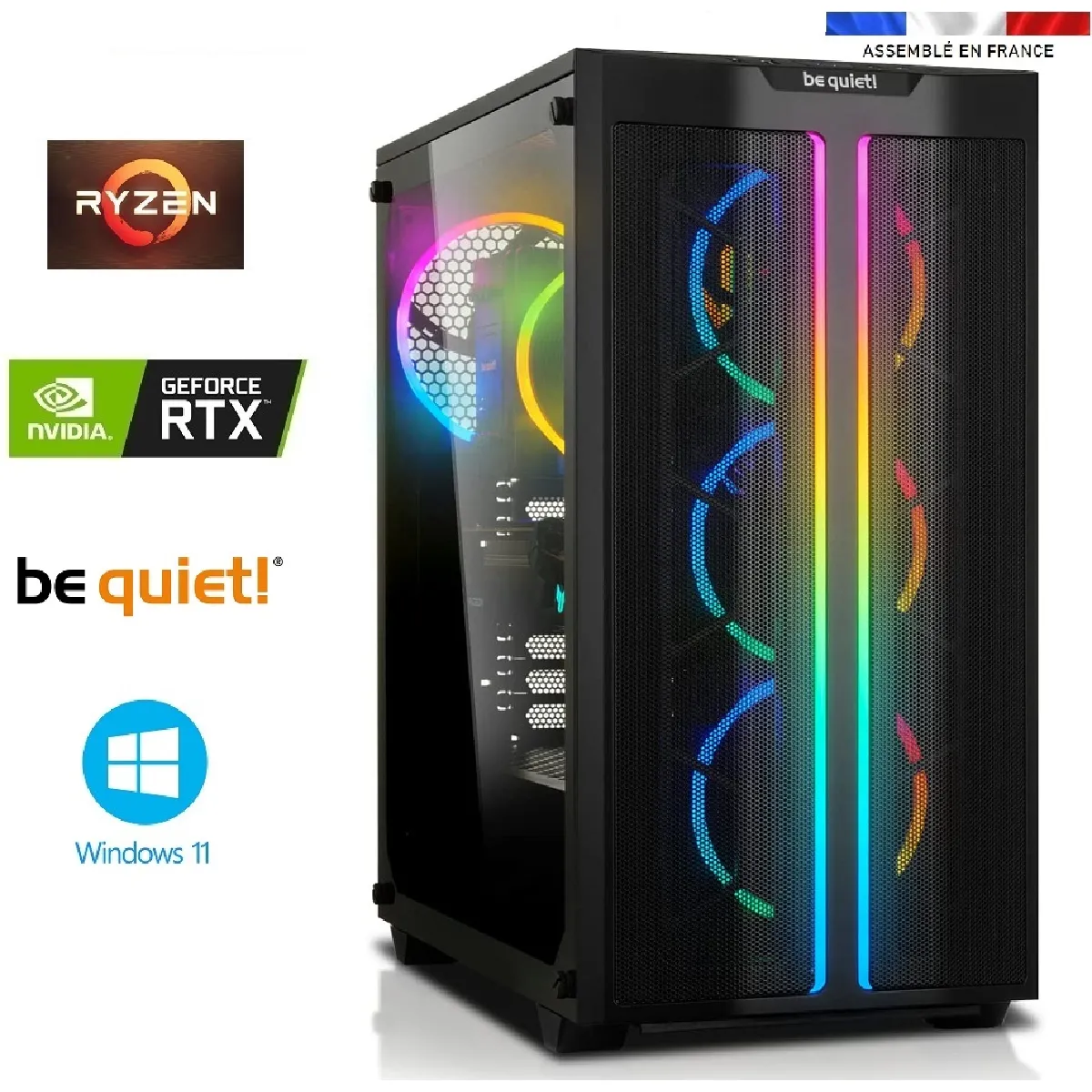 PC Gamer Ryzen 9 5900X - GeForce RTX 4070 12GO - 64GO RAM - SSD 1To + HDD 4To - WIFI - Be Quiet! Pure Base 500 FX - Windows 11