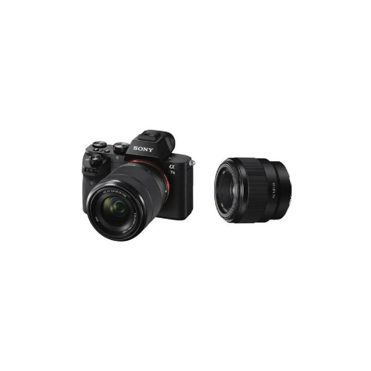 Hybride Sony A7 II + Objectif FE 28 70 mm f 3.5 5.6 + Objectif Hybride 50 mm f 1.8 Noir