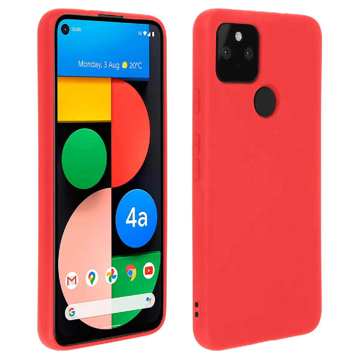 Coque Google Pixel 4A 5G Silicone Semi-rigide Finition Soft Touch rouge