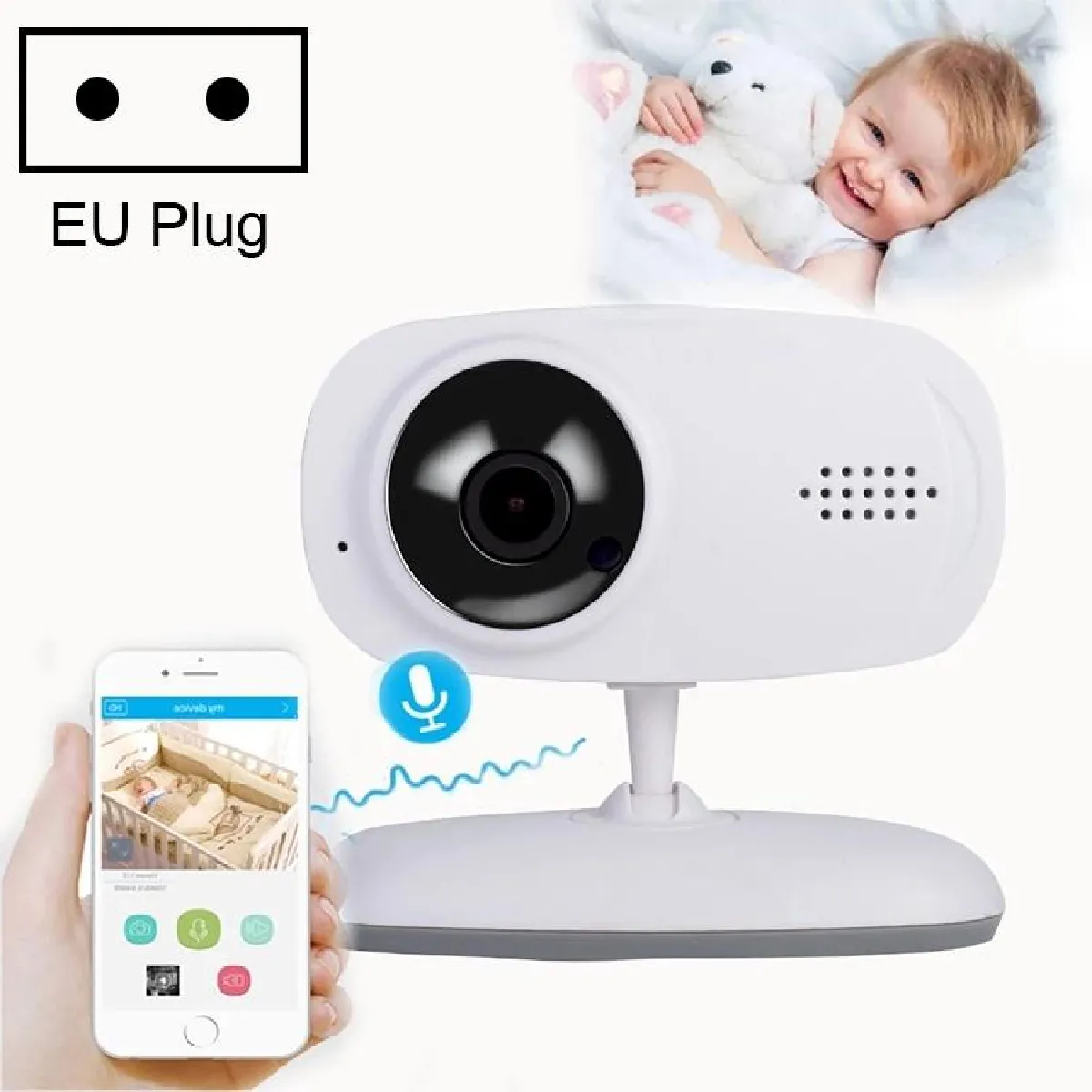 Babyphone Camera Sans Fil 720P Vision Nocturne Détection Mouvement Audio Bidirectionnel YONIS