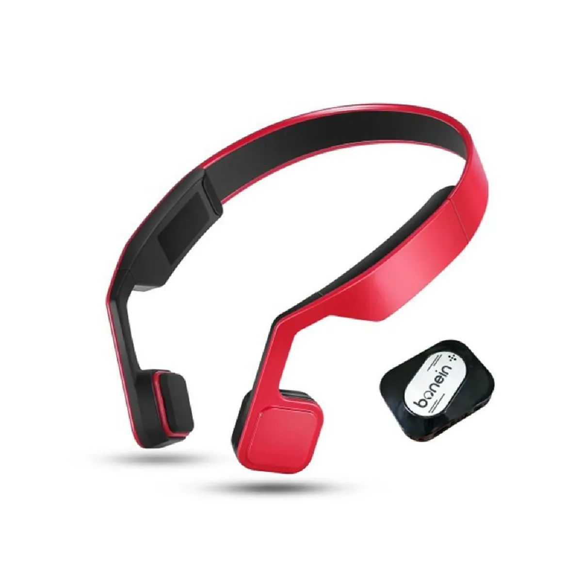 Casques à conduction osseuse sans fil Bluetooth Amplificateur de son Casque TV Elder Batterie intégrée, Rouge