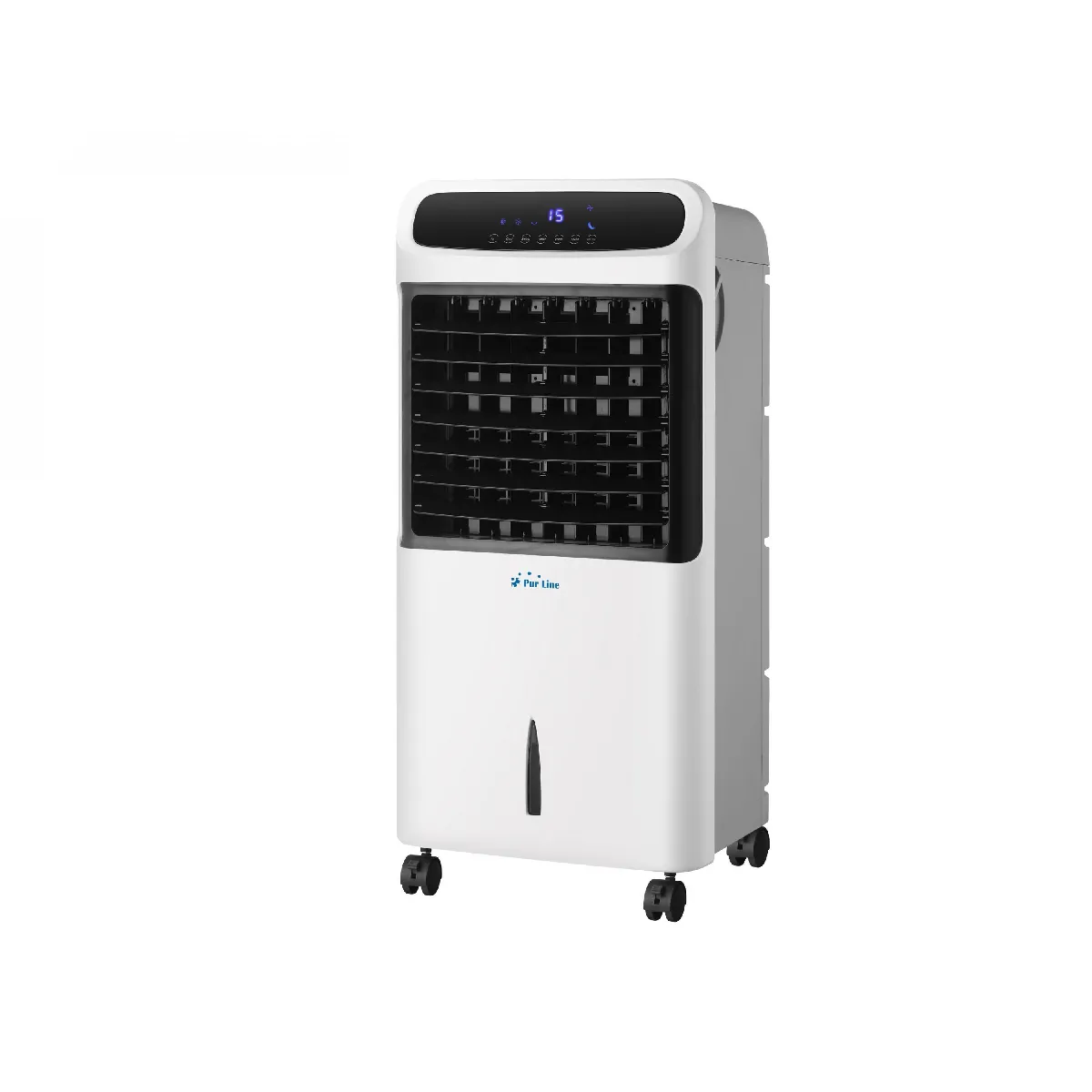 rafraichisseur d'air de 12L avec ioniseur et humidificateur et minuterie 80W noir gris