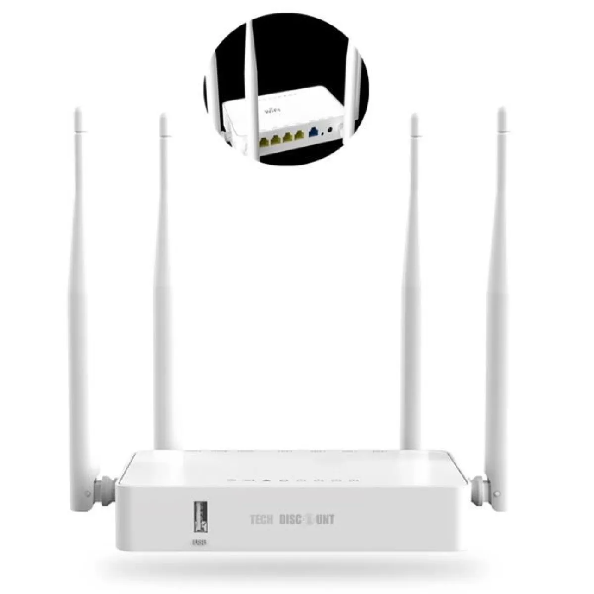 TD® Routeur WIFI sans fil- Blanc Grande capacité de Fréquence- 4 Antennes - 600 MHz- RAM DDR2 - flash SPI haute vitesse