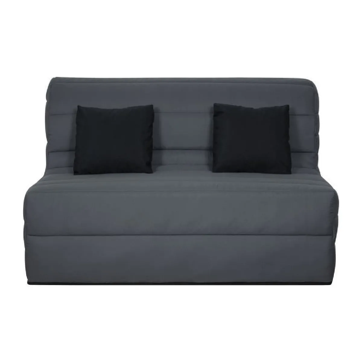 DUNLOPILLO Banquette BZ Dunlopillo - Tissu Gris + 2 coussins noir - L 140 x P 99 x H 98 cm - Made in France - ALICE