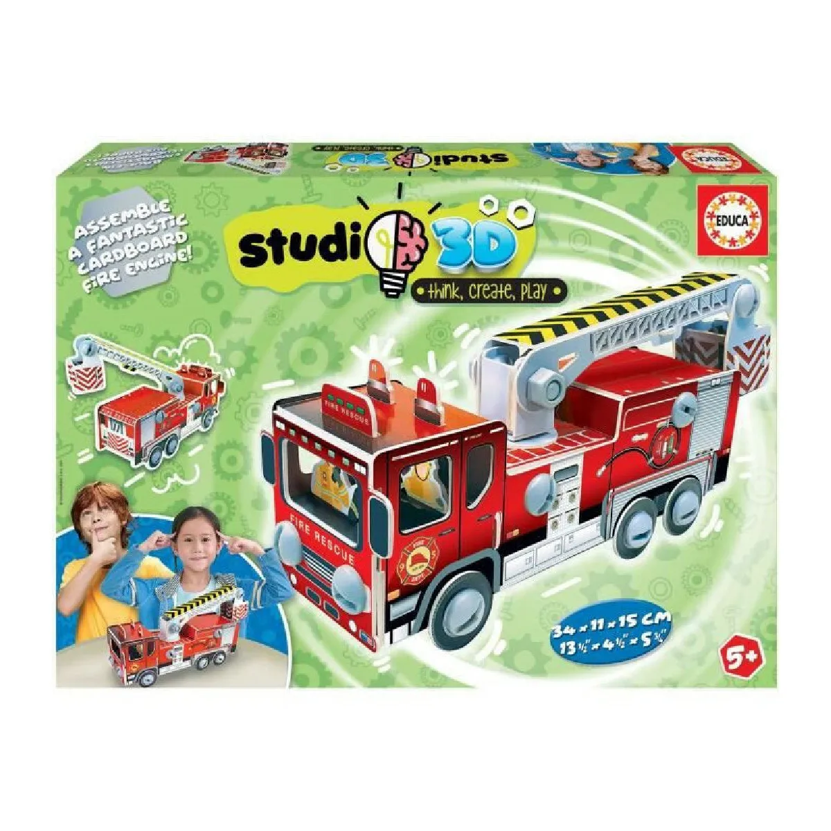 EDUCA - Puzzle - Studio 3D Camion des pompiers