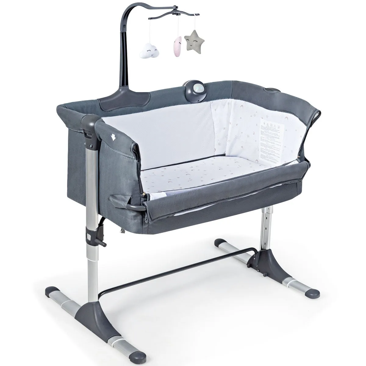 2 en 1 berceau cododo bébé avec matelas hauteur réglables connecter avec lit de parent arceau de jeu jusqu'à 9 kg 20_0000023