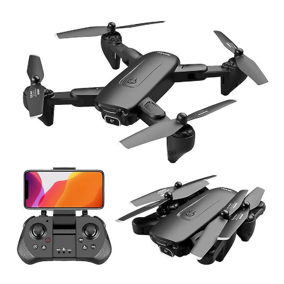 UAV pliant F6 WIFI 4K Double Camera HD FPV UAV 5G GPS (GPS 5G 1080P)