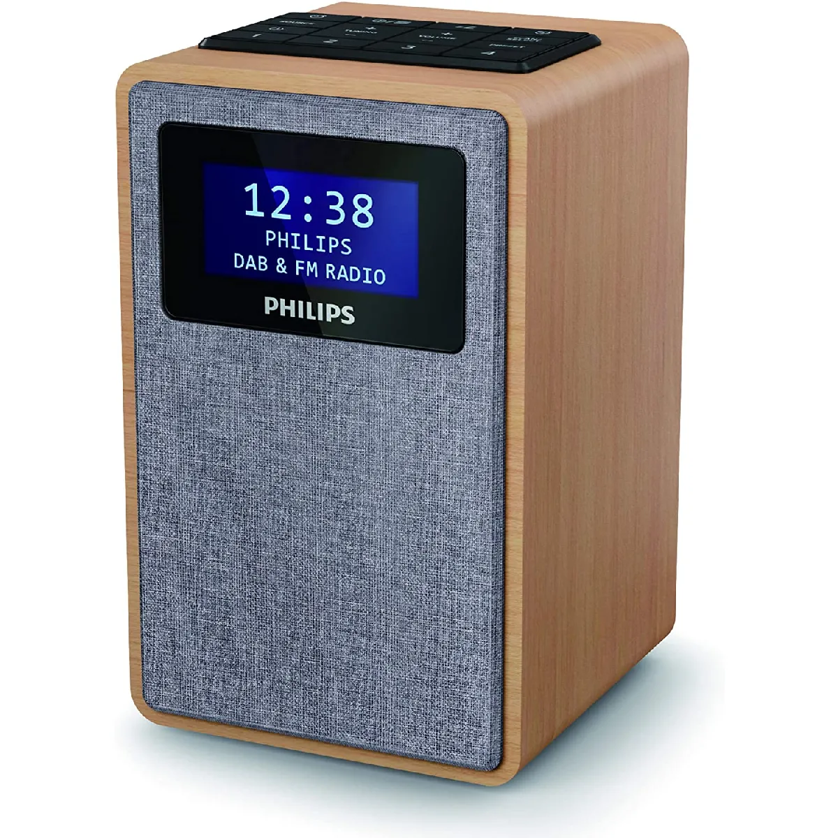 radio réveil FM dab dab+ avec double alarme noir gris marron