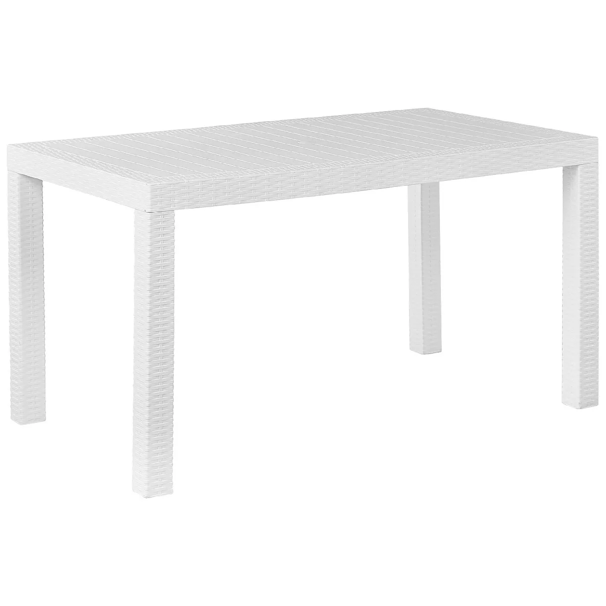 Table de jardin 140 x 80 cm Matériaux synthétiques Blanc FOSSANO