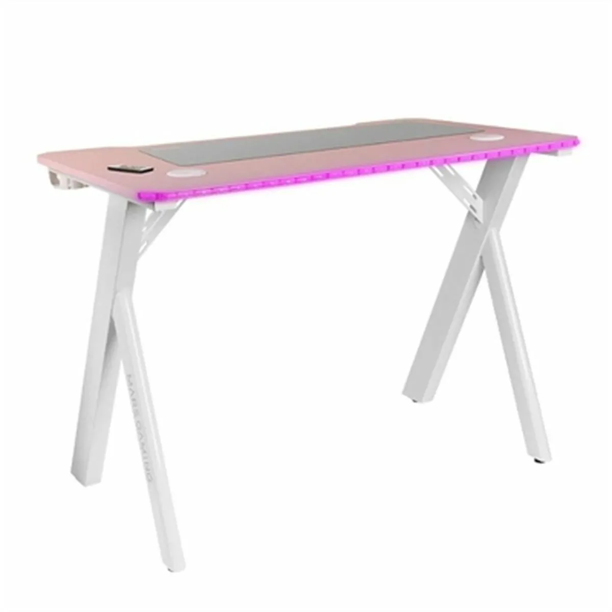 Bureau Mars Gaming MGD100RGBP Blanc Rose Acier 100 x 60 cm