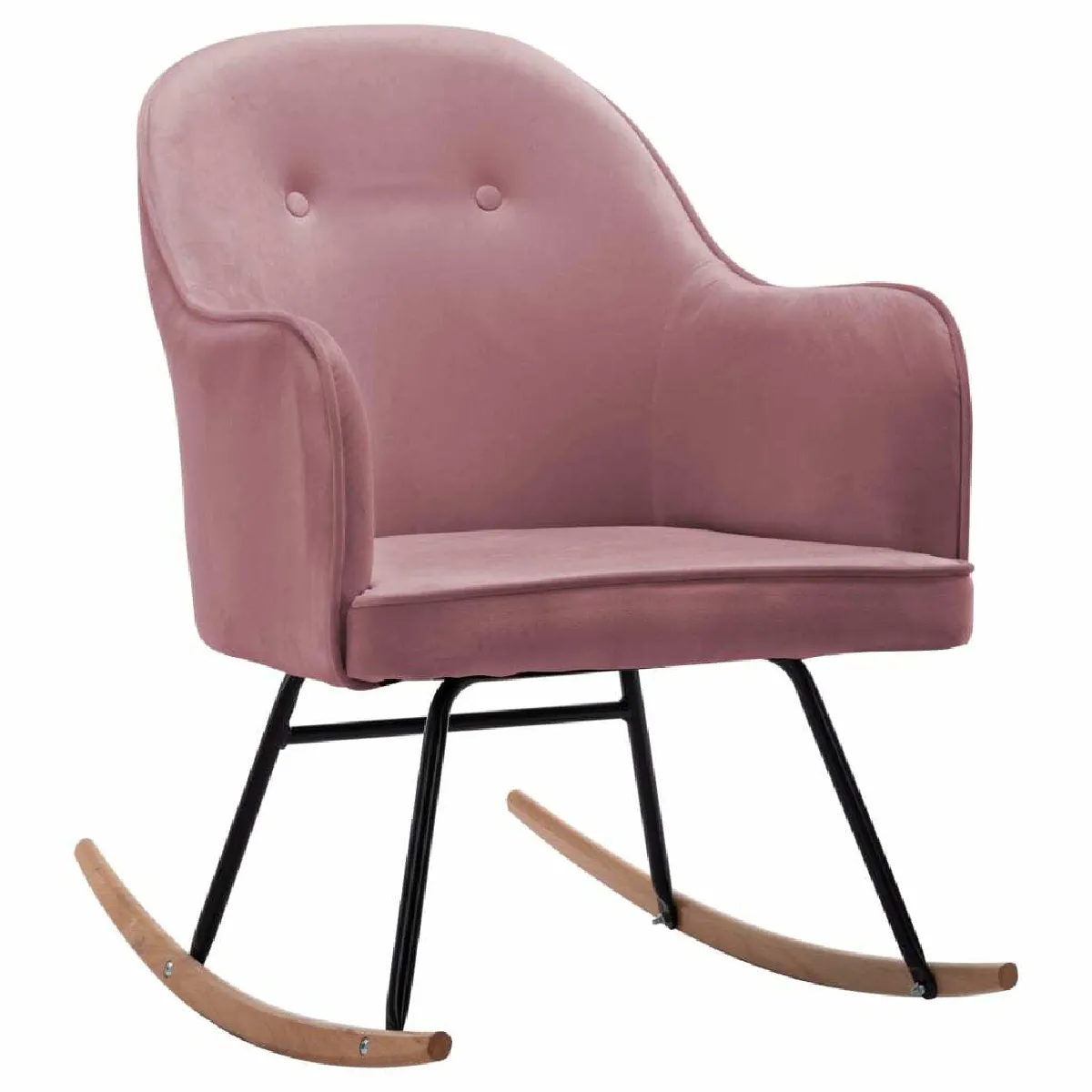 Chaise à bascule - Fauteuil Relax, design moderne Rose Velours -GKD66149