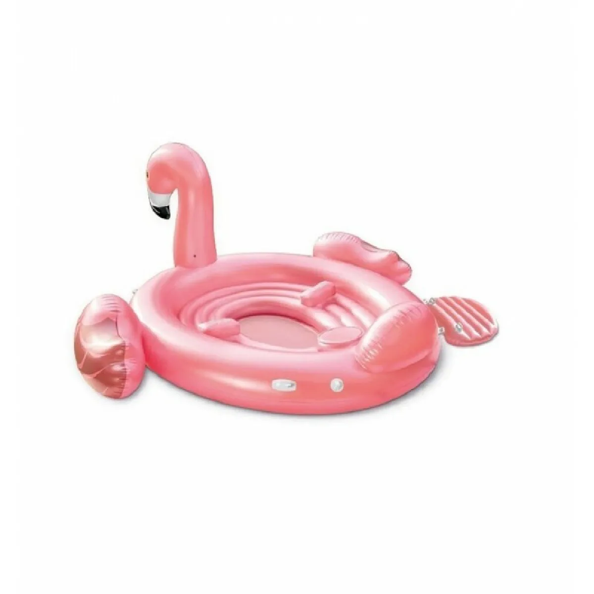 Bouée gonflable île géante Flamant rose - L. 422 x H. 185 cm - Rose