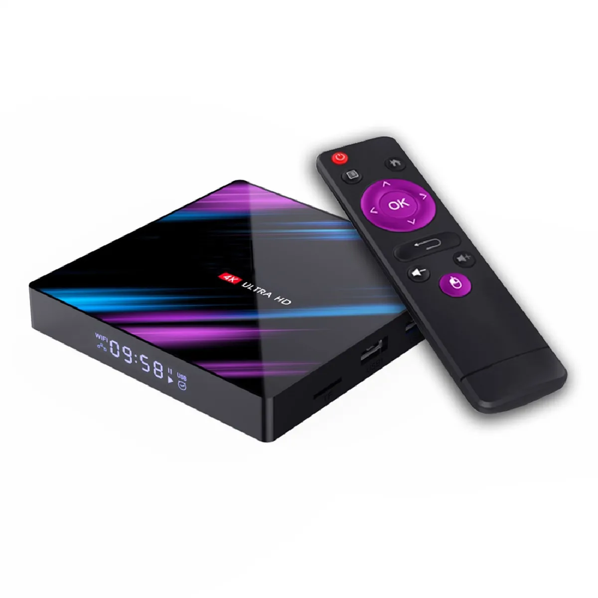 Box Android TV 2Go RAM 16Go ROM 9.0 Passerelle Multimédia Quad Core 4K YONIS