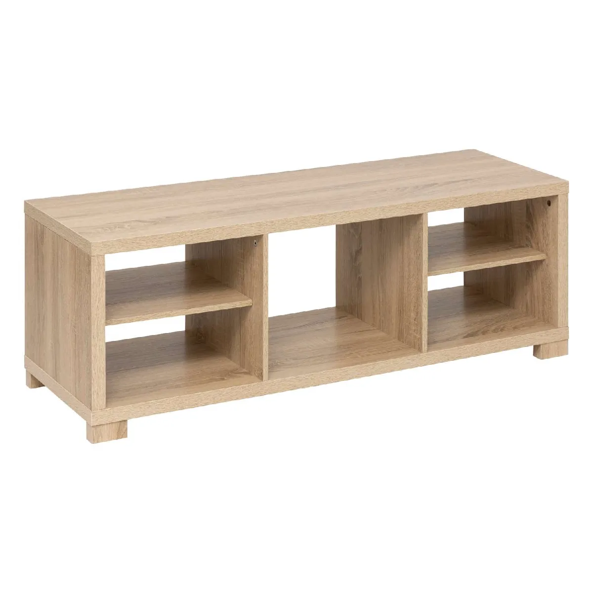 Meuble TV 5 cases en bois BIVOAK - Beige