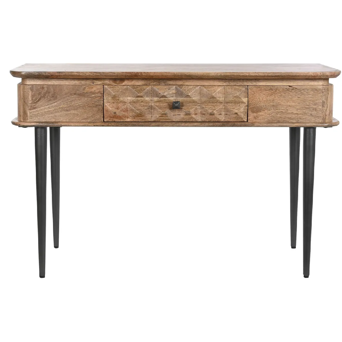 Table console en bois de manguier naturel et métal noir - Longueur 116 x Profondeur 40 x hauteur 77 cm