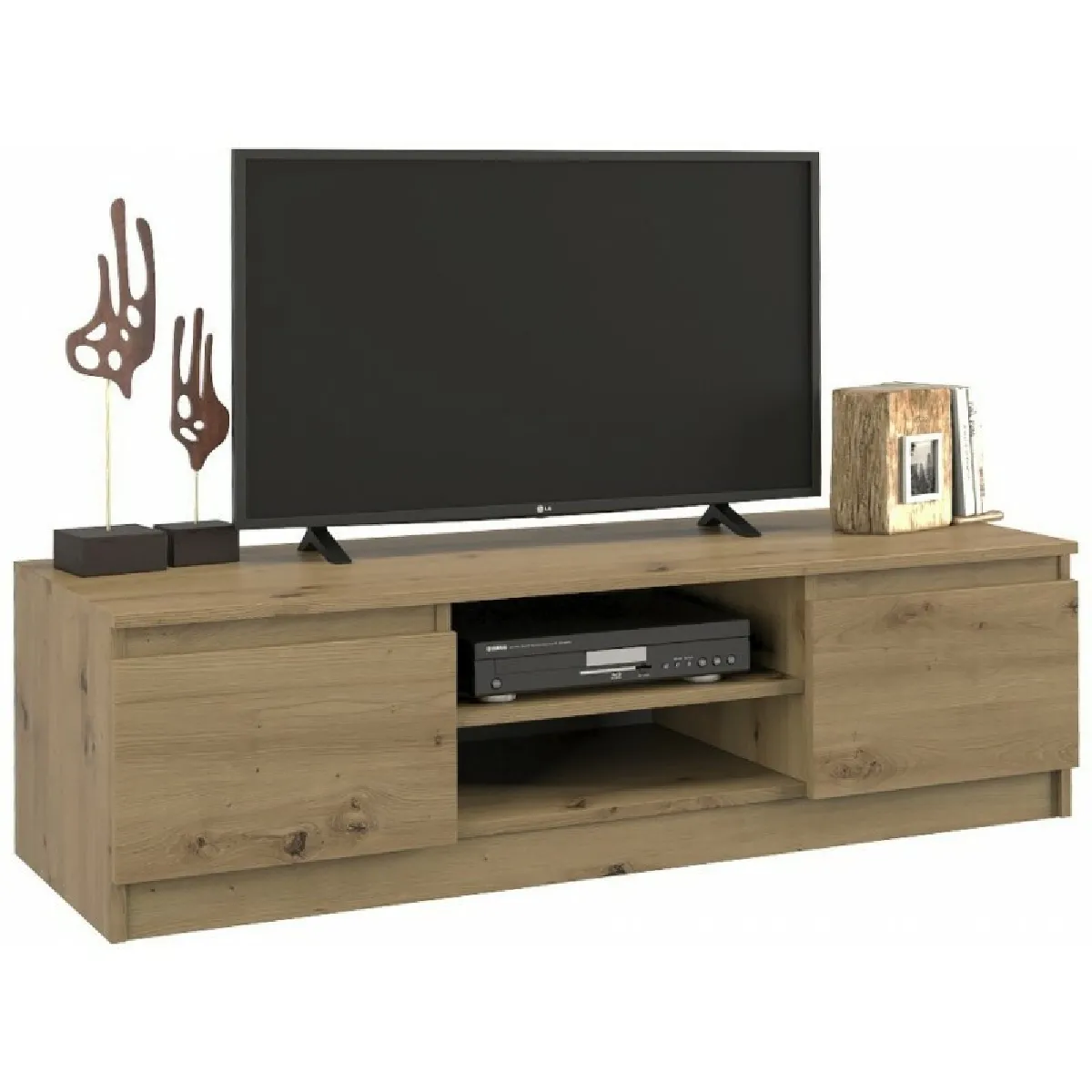 Meuble TV Malawi Chene Artisan 120 cm