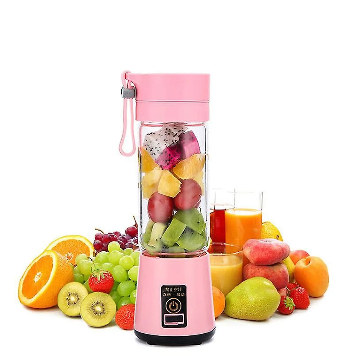 Taille portable USB presse-fruits électrique Portable Smoothie Manufacturer Mixer Rechargeable Mini Portable Juice Cup Water (Purple)