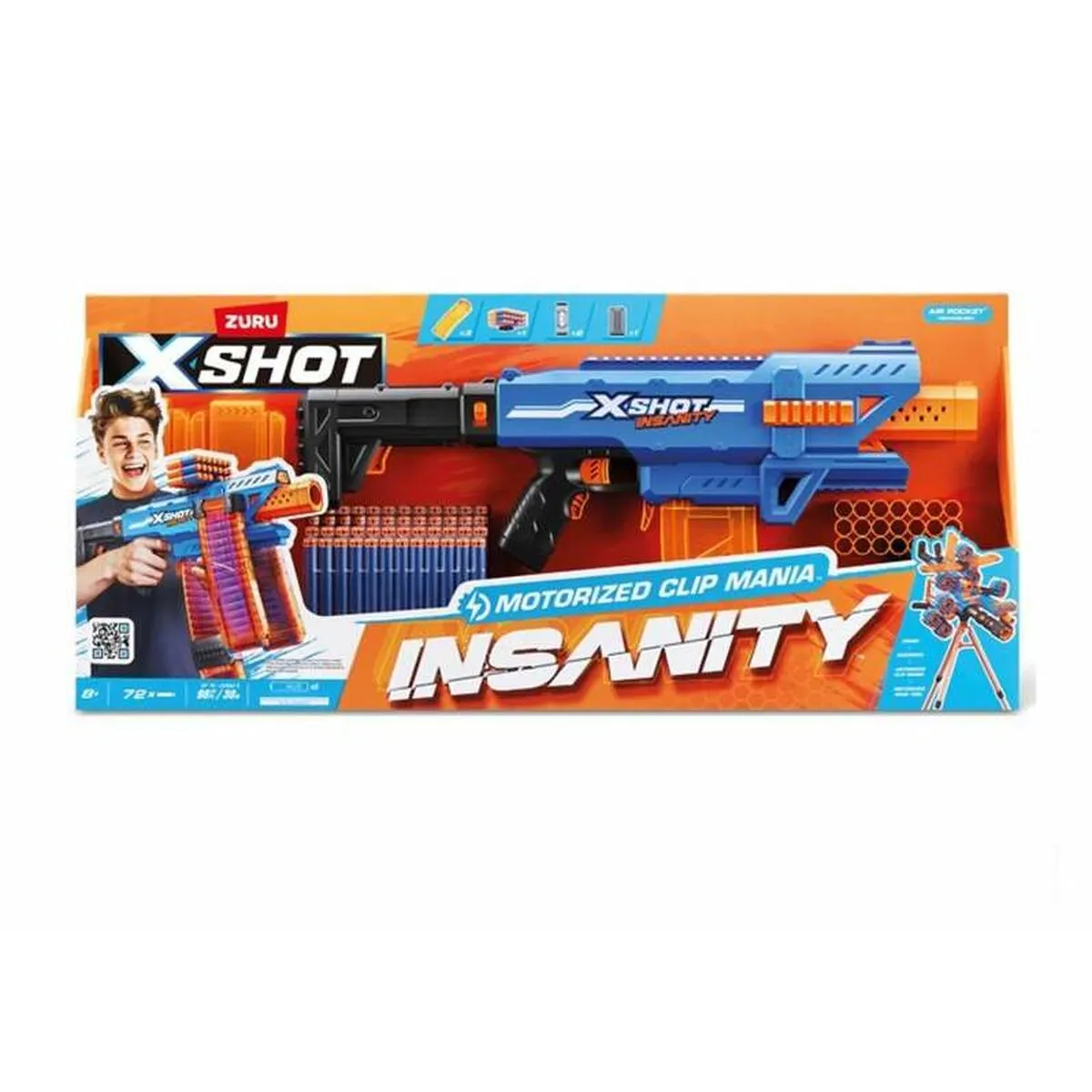 Pistolet à Fléchettes X-Shot Insanity clip 80 x 40 cm