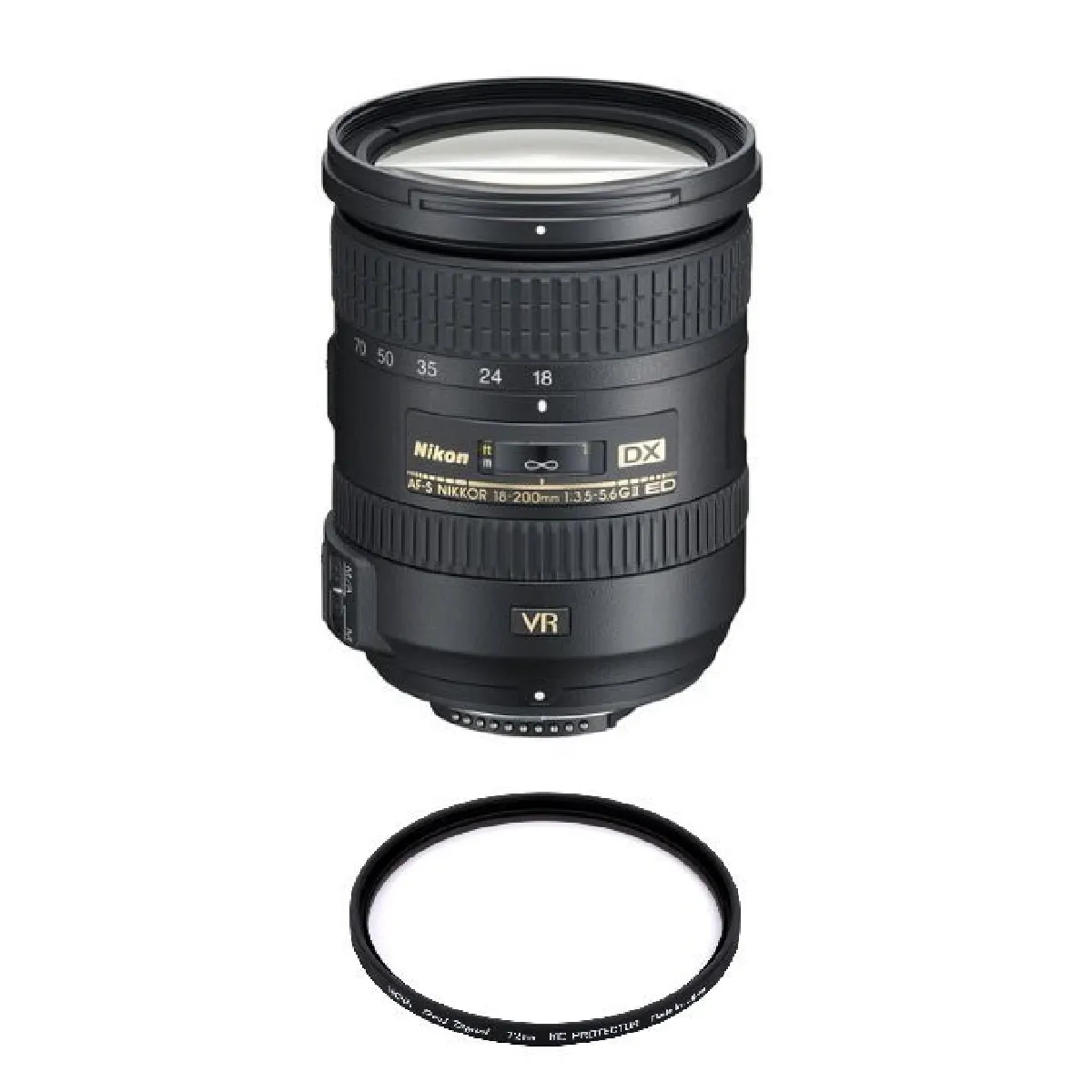 NIKON AF-S 18-200MM F3.5-5.6G ED VR II DX + HOYA 72mm PRO 1D Protector