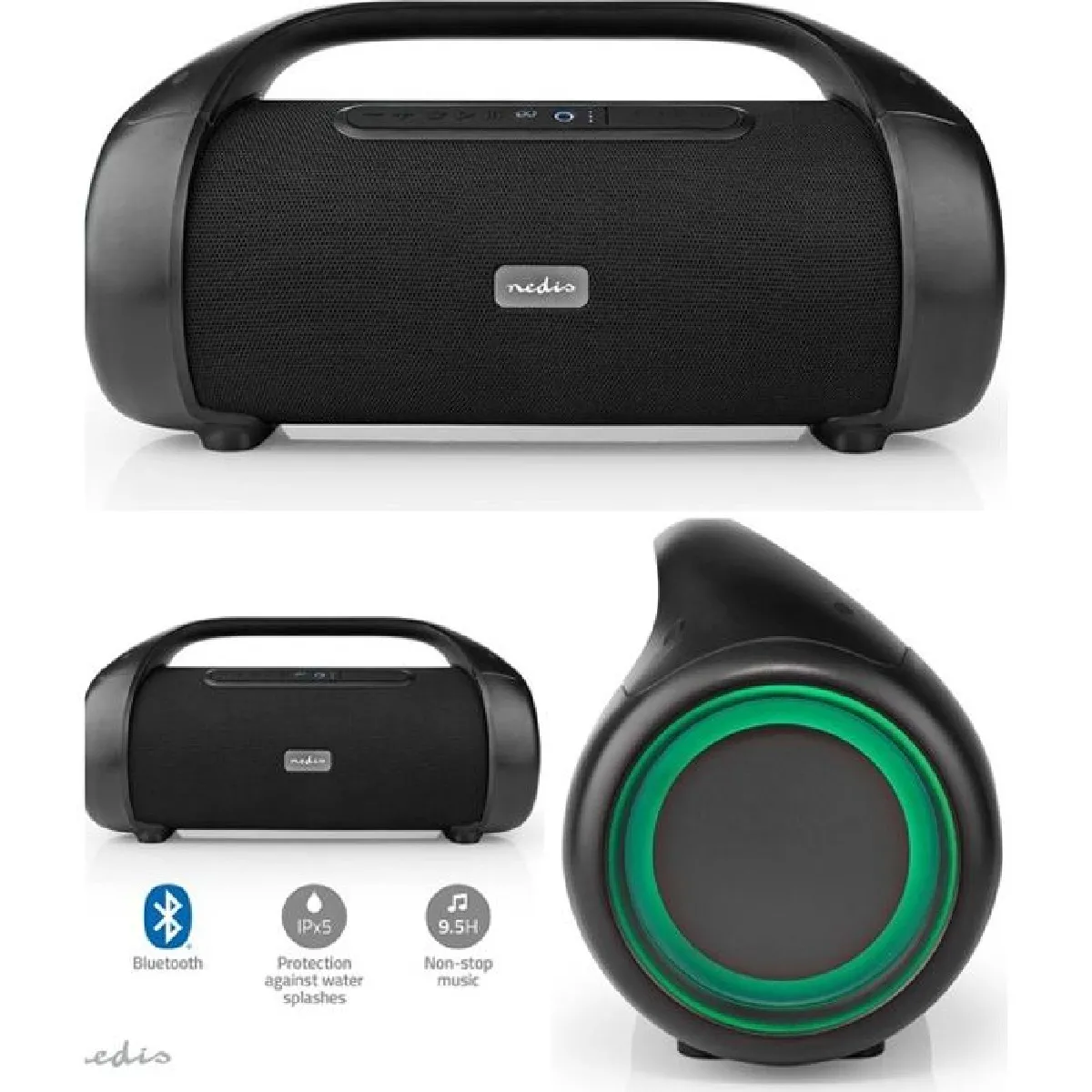 Enceinte Bluetooth amplifiée sono mobile 120W type JBL LED RGB -TWS AUX 6.35mm- ETANCHE SUR BATTERIE IPX5