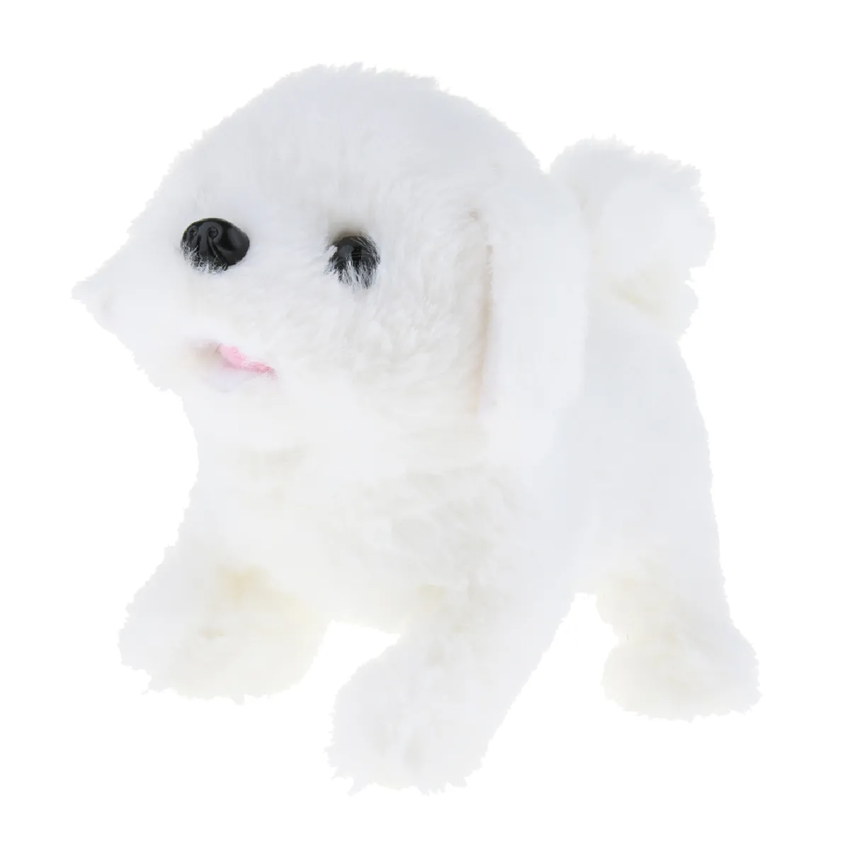 Chien En Peluche électronique Robot Walk Bark Wag Tail Kids Gift White Bichon Frise