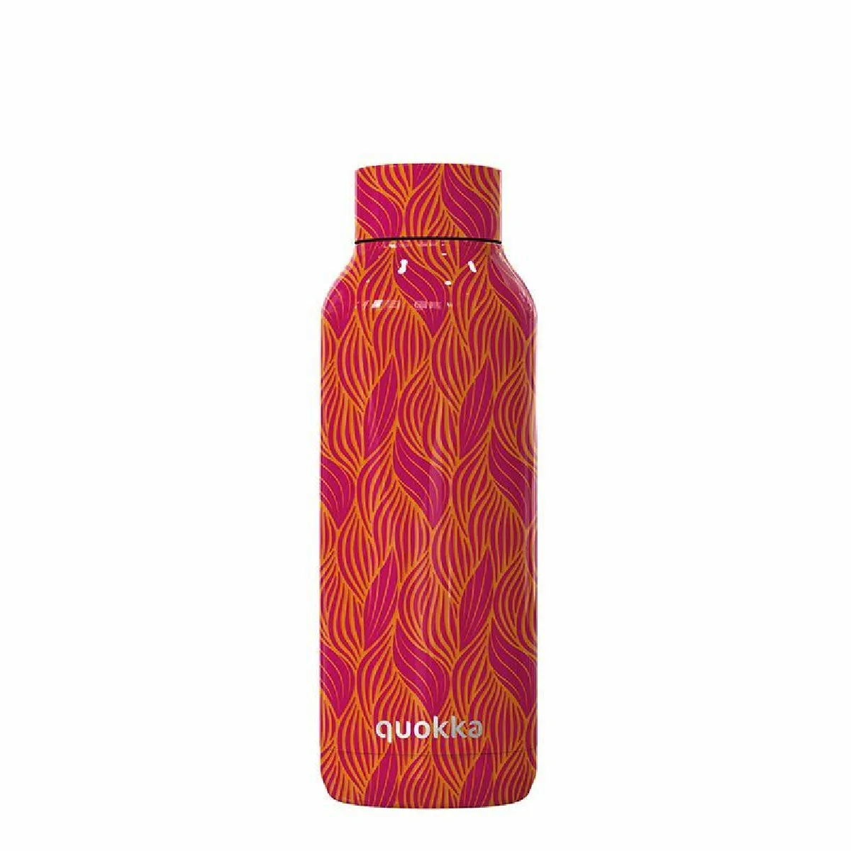 Quokka Solid - Bouteille d'eau isotherme à double paroi en acier inoxydable, thermos portable 510 ml (Orange Bloom)