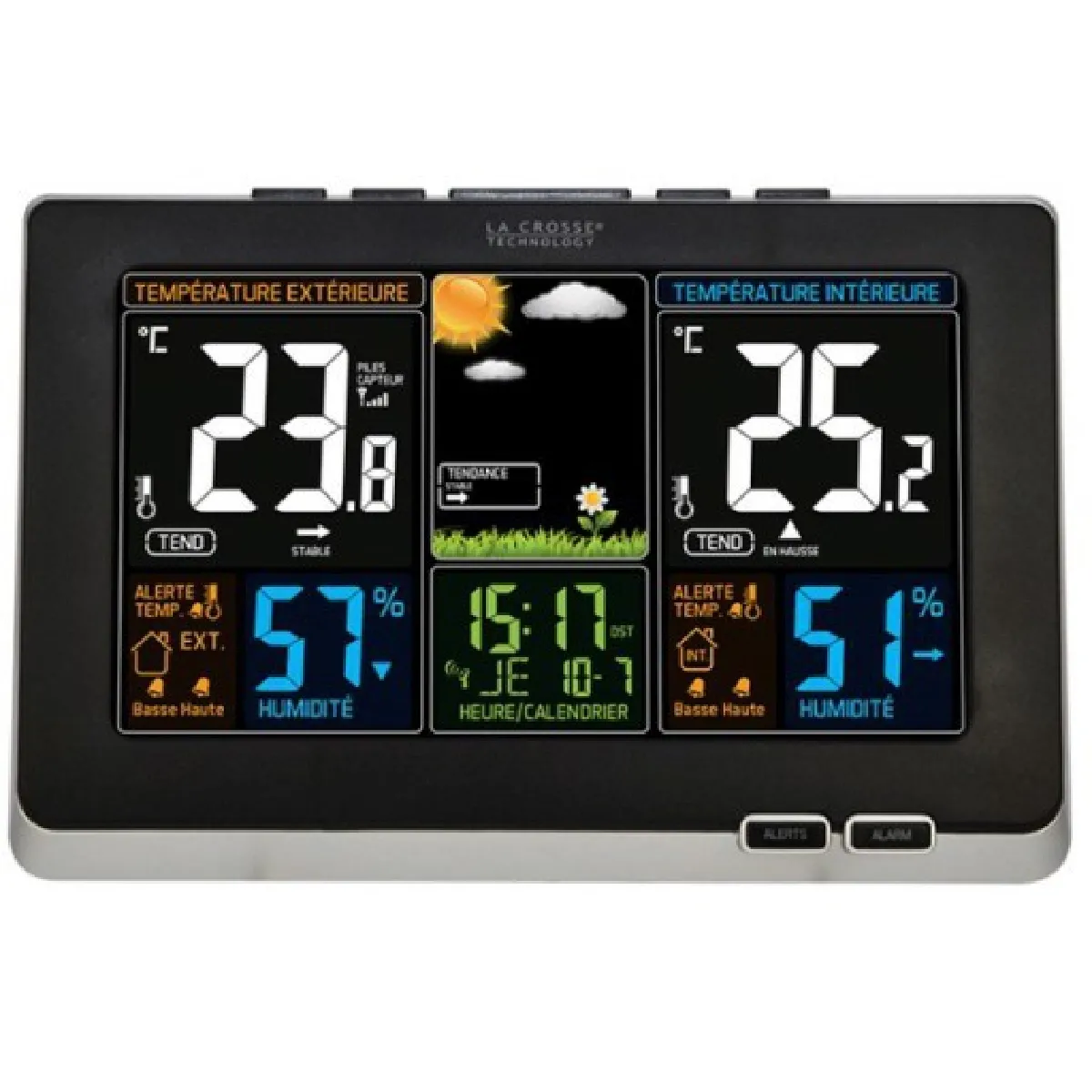 La Crosse Technology - Station météo avec écran LCD coloré Alertes de température WS6828