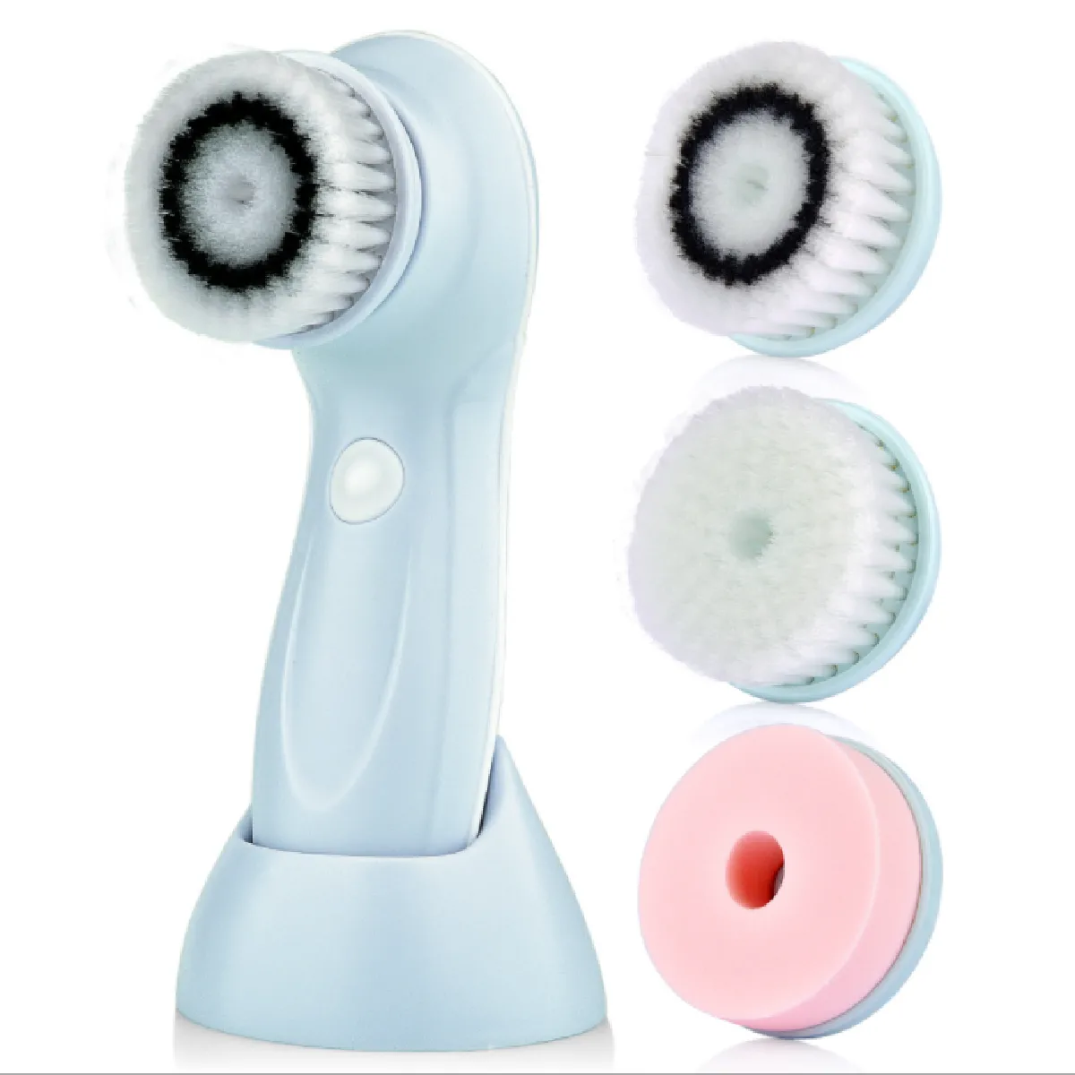 Brosse visage nettoyante 5 en 1,brosse nettoyant visage electrique nettoyant visage rechargeable imperméable - Brosse rotative pour le visage pour un nettoyage en profondeur et un massage,Bleu