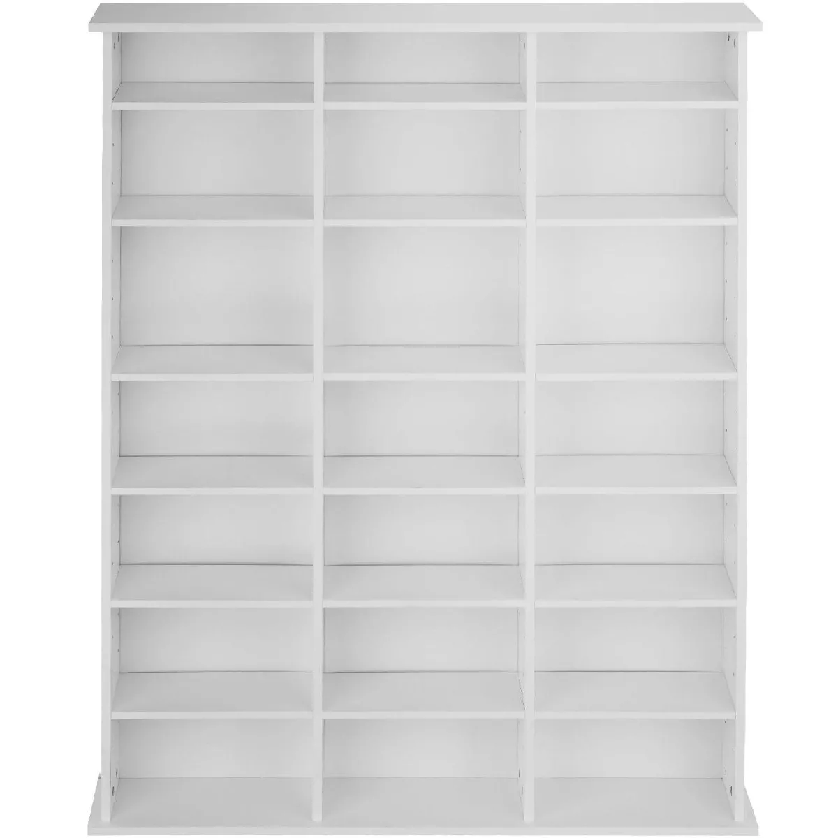 Armoire étagère bibliothèque rangement CD / DVD meuble de rangement 136,5 cm blanc 08_0000228