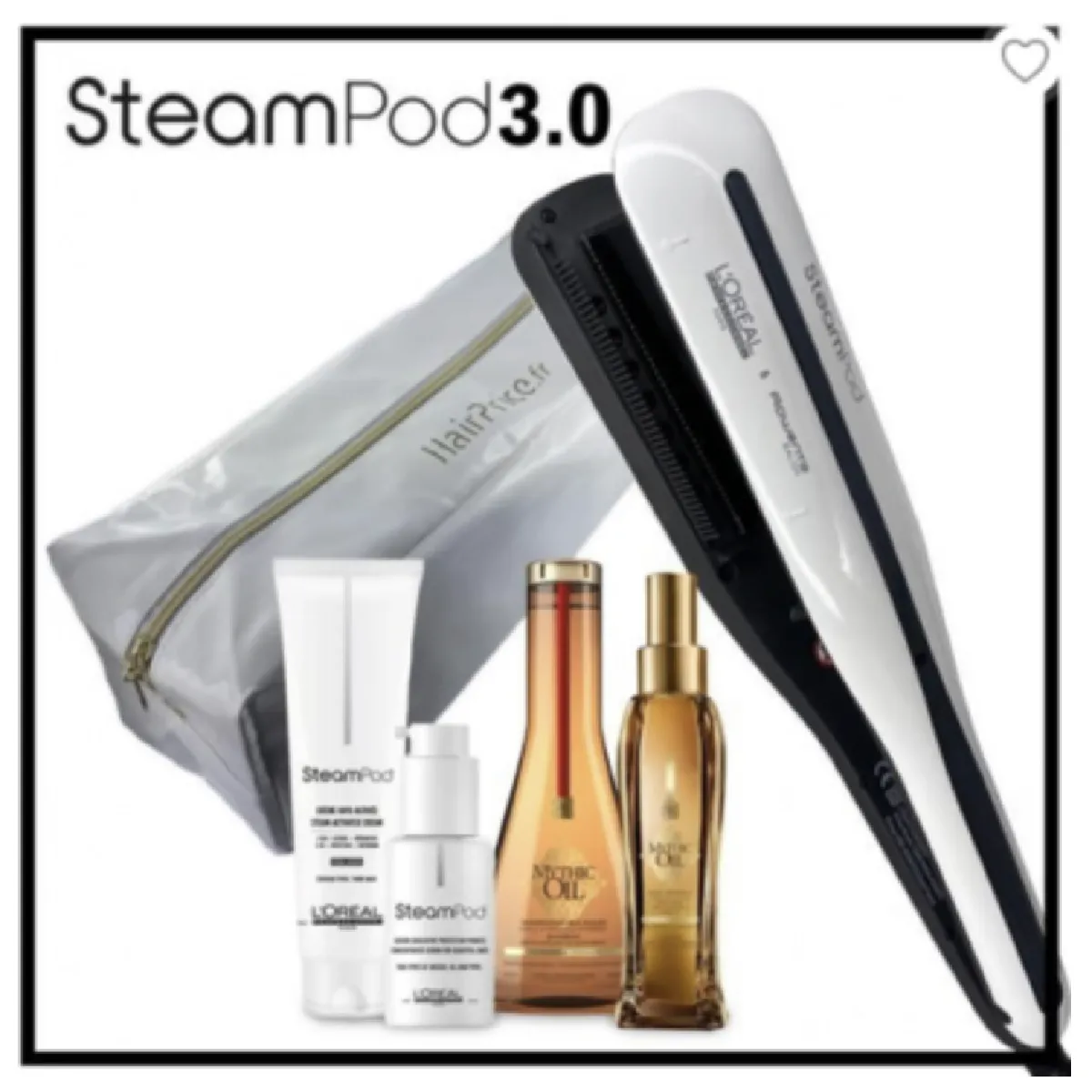 Steampod 3 + Shampooing et huile mythic oil + sérum et lait de lissage + trousse