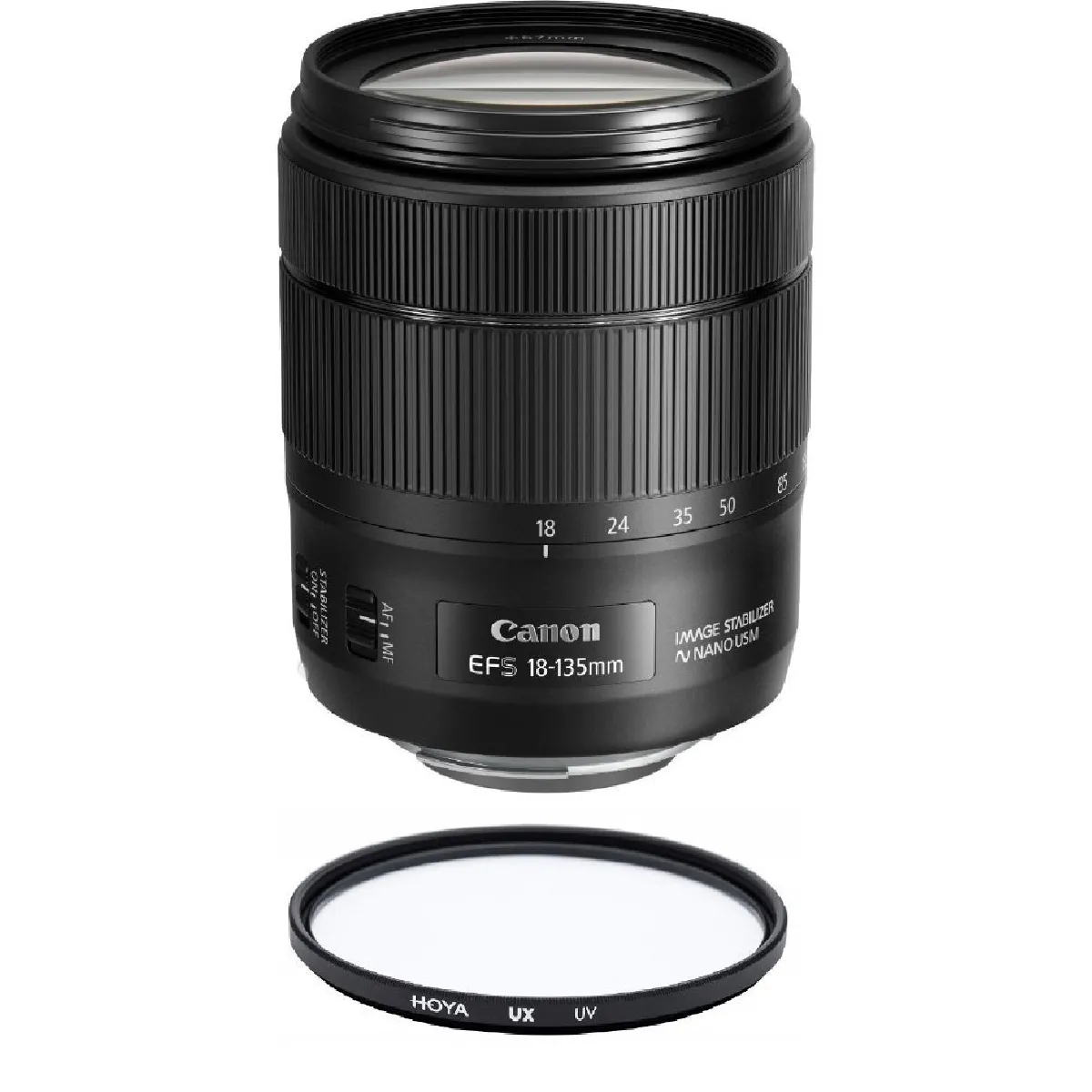 CANON EF-S 18-135mm F3.5-5.6 IS USM (NANO) (White Box) + HOYA UX UV 67mm Filter