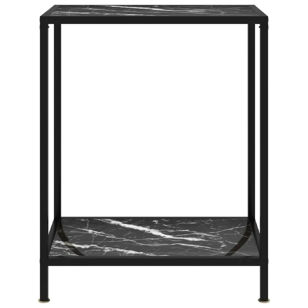 Table console - Meuble d'entrée - Table d'appoint Noir 60x35x75 cm Verre trempé -GKD31281