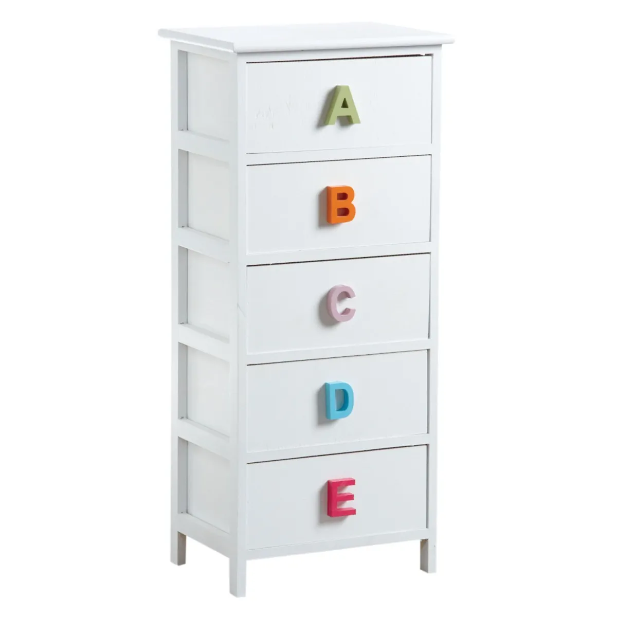 Commode chambre enfant alphabet 5 tiroirs 5 tiroirs.