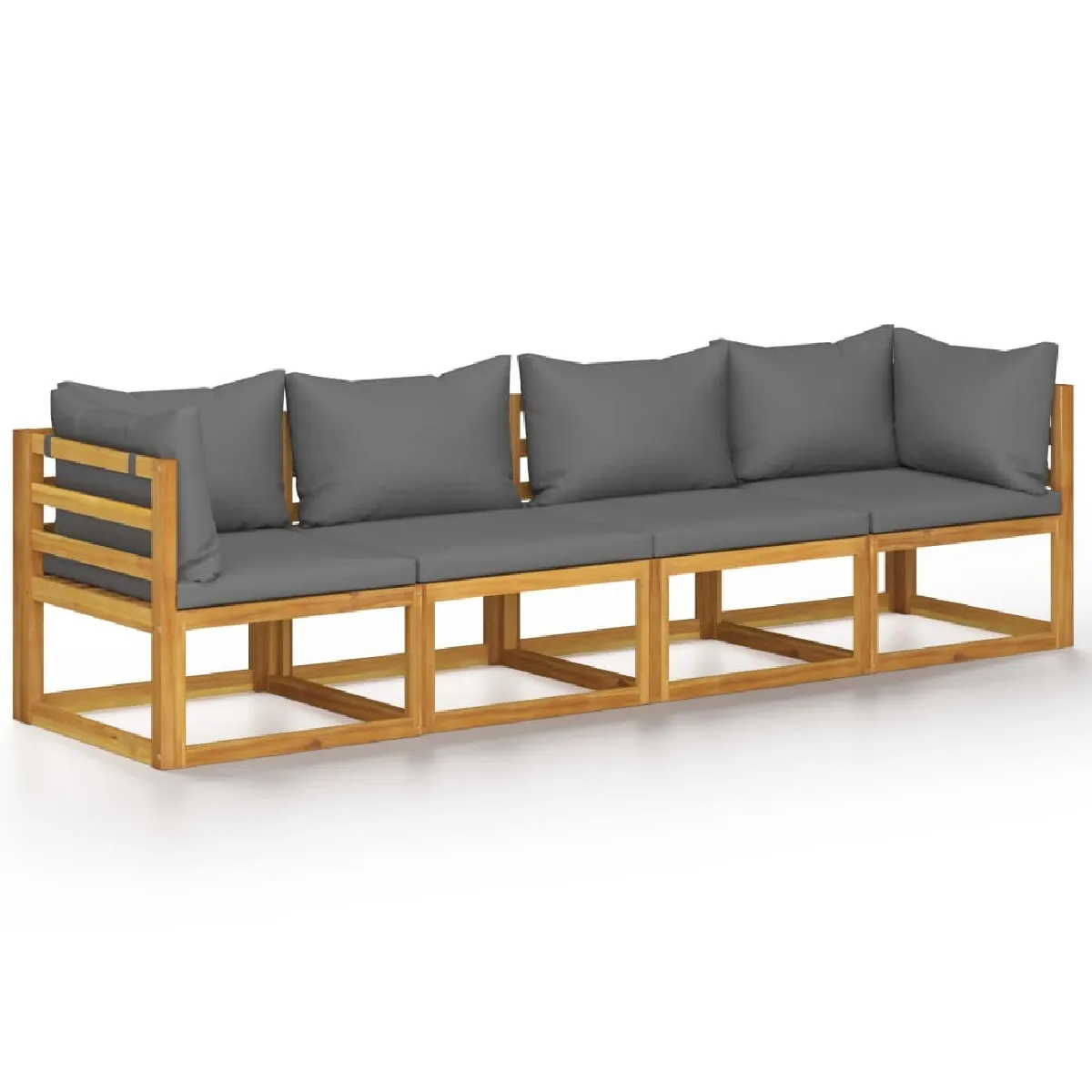 Canapé de jardin à 4 places avec coussin - Canapé d'extérieur - Fauteuil,Banquette Jardin Bois d'acacia massif -MN20551