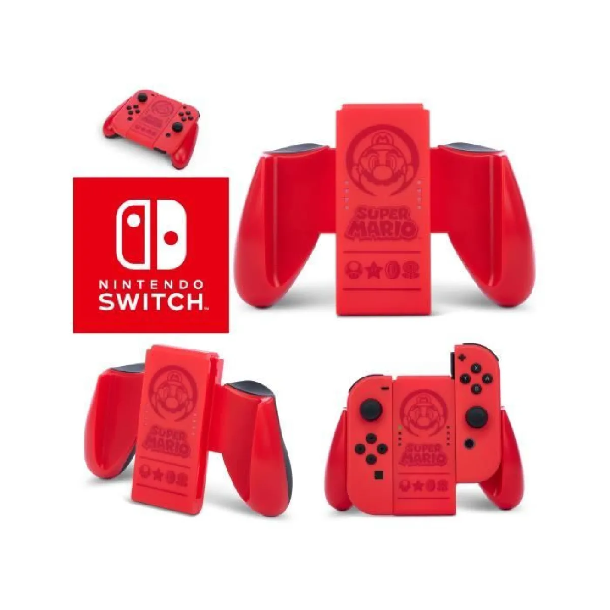 Grip SWITCH confort MARIO ROUGE pour Joy Con (License Nintendo) - Super Mario Rouge