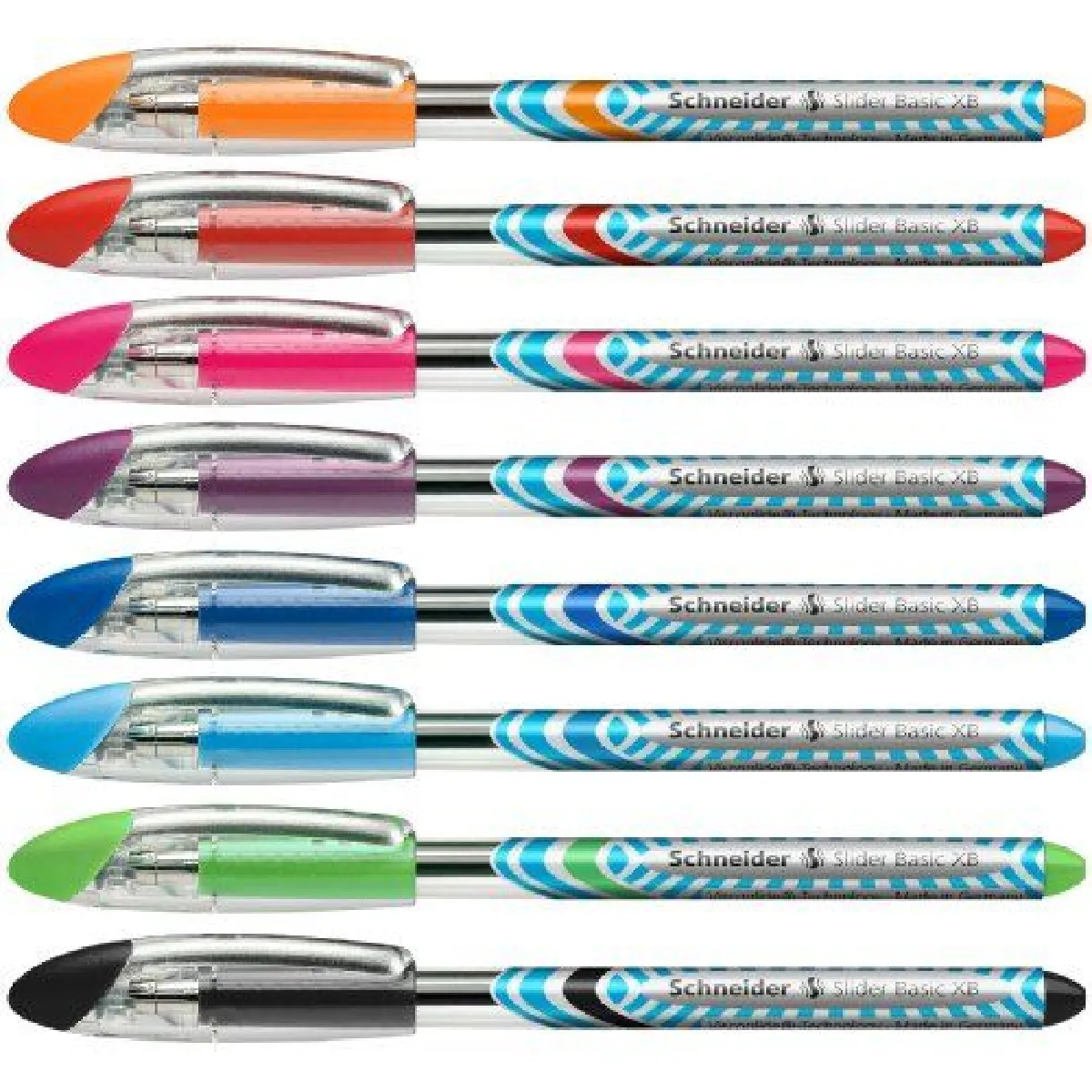 Schneider Slider Basic Stylo-bille non rétractable Couleurs Assortis Pochette de 8