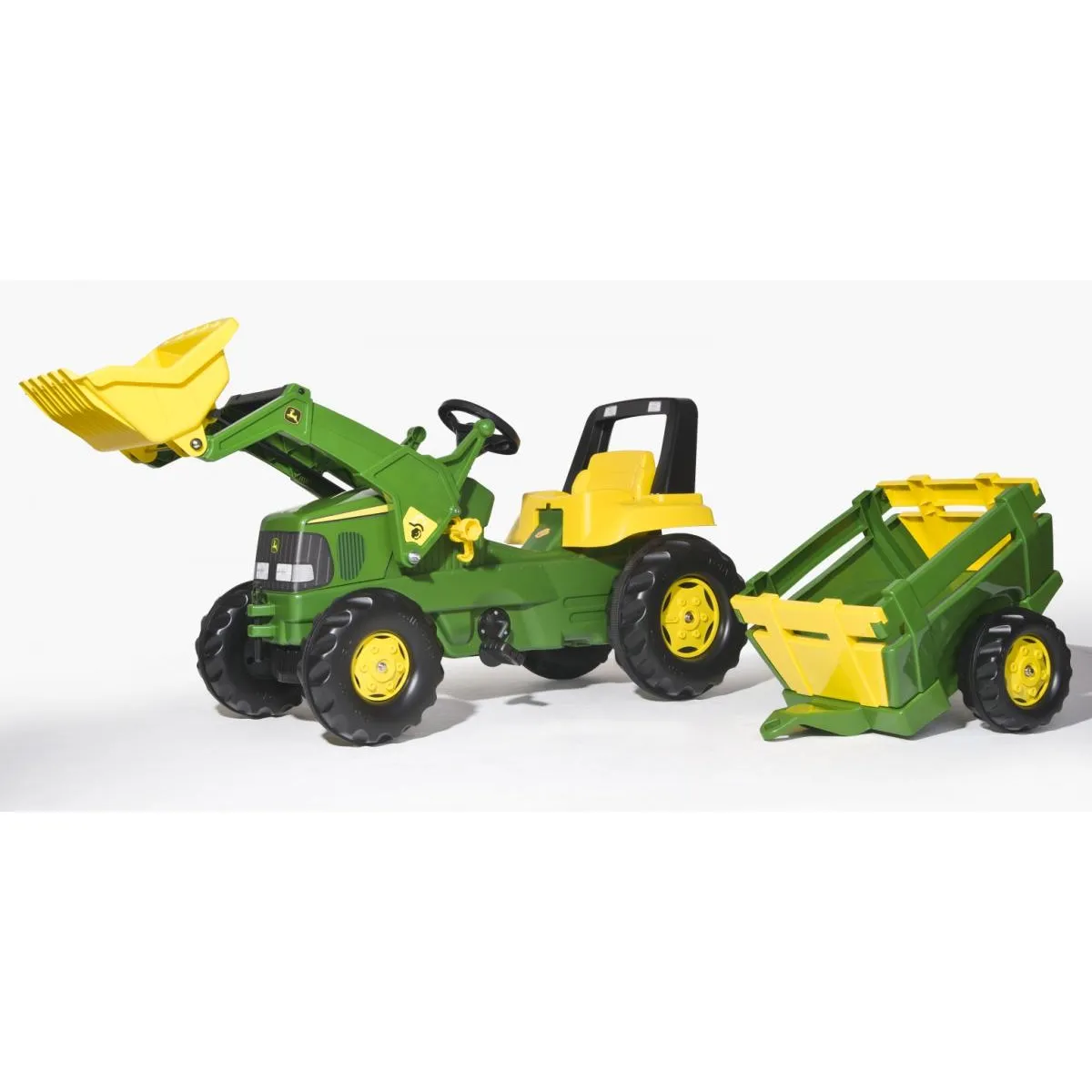 Rolly Toys Tracteur a Pedale rollyJunior John Deere + remorque